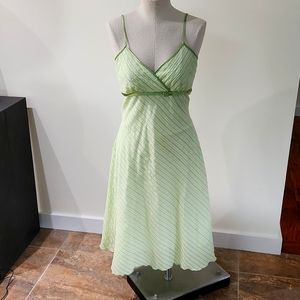 Volume One vintage Lt. Green summer Dress Spaghetti straps crossover bust Sz S